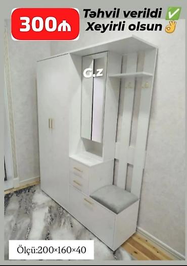 parca skaflar: Dəhliz üçün çoxfunksiyalı dolab-komod dəsti - Rəng: ağ - Ölçü: 200 × — 1