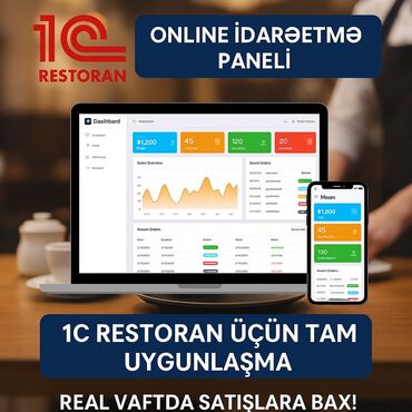 1C Restoran üçün nəzərdə tutulmuş bu onlayn idarəetmə paneli satışları