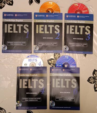 disk dvd: Cambridge IELTS 1,2,3,4,5 ingilis dili kitabları. Qiymət hər biri üçün