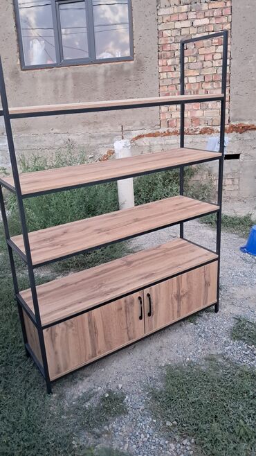 Книжные полки: Металлическая - Тип: Стеллаж - Стиль: Лофт/Индустриальный - Материал — 8