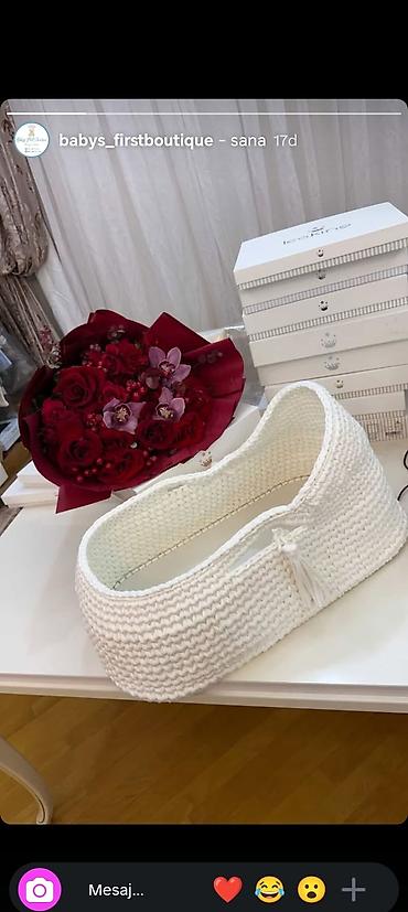 Beşiklər: Məhsul: Körpə üçün toxunma daşıma səbəti (Moses basket üslubunda) - — 4