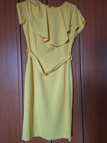 haljina za punije dame: Haljina NOVA, limun zuta, BALASEVIC, vrlo moderna i elegantna, pozadi