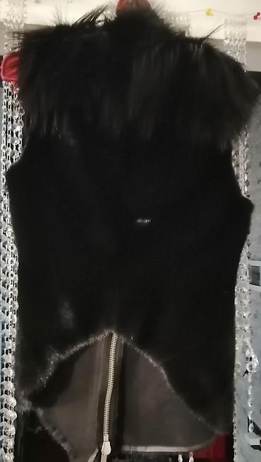 jılet: Qara rəngli xəz jilet, норка и лиса, размер S /M - Model: kapüşonlu — 7