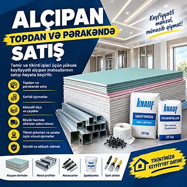 alçıpan ustası: ALÇIPAN VƏ TİKİNTİ MATERİALLARI – TOPDAN SATIŞ Tikinti şirkətləri — 1