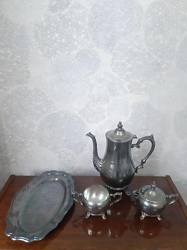 lülə: Çay dəsti, rəng - Gümüşü, Metal — 1