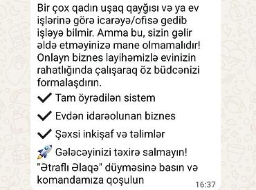 Evdən idarə olunan onlayn biznes layihəsi təqdim olunur. Bu layihə — 1