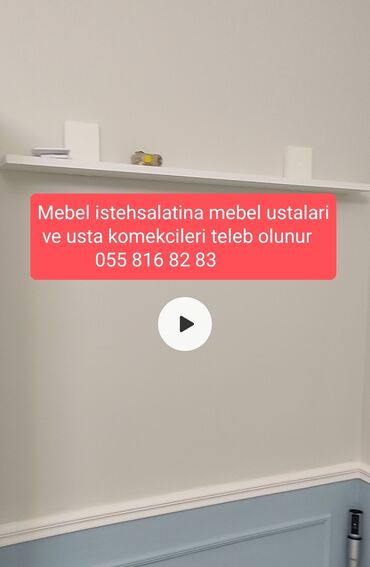313 nömrəli məktəb: Mebel ustası tələb olunur, 1-2 illik təcrübə, 6/1, Ayda 2 dəfə ödəniş
