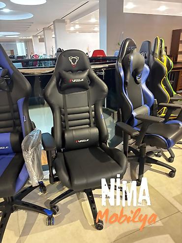 Ofis və oyun kresloları: Yeni, Təkərli, Qolları tənzimlənir, Dəri — 23