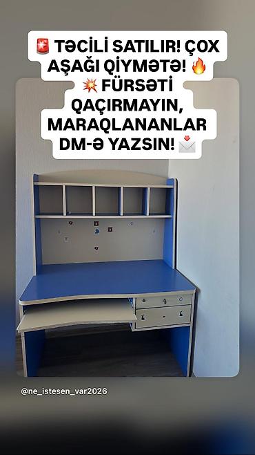 Məhsul: Uşaq/şagird üçün yazı və kompüter masası Təsvir: - İki rəngli lalafo.az -da Məhsul: Uşaq/şagird üçün yazı və kompüter masası Təsvir: - İki rəngli