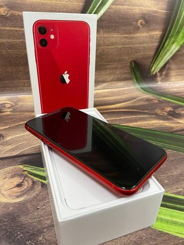 маленькие телефоны: IPhone 11, Б/у, 128 ГБ, Красный, Защитное стекло, Чехол, Коробка, 74 %
