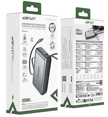 Повербанк "ACEFAST" M34, 45W, 20000mAh (серый) ﻿ACEFAST M34