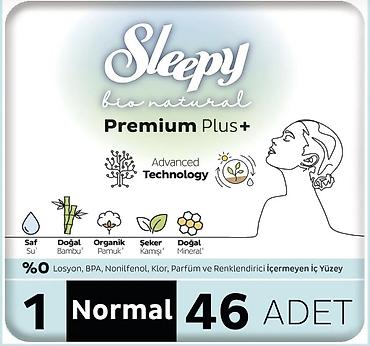 alca tursusu: Sleepy Bio Natural Premium Plus+ gigiyenik bez – Normal ölçü, 46 ədəd — 1