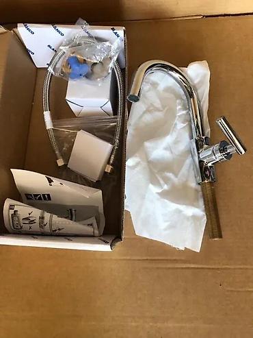 Slavine: Moderan jednoručni lavabo-mixer, visokog luka (G‑oblika), hrom završna — 9