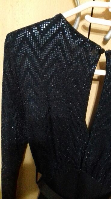 Haljine: S (EU 36), bоја - Crna, Koktel, klub, Dugih rukava — 7