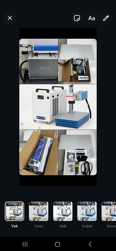 mini laser: Fiber lazer markalama sistemi – kompakt stansiya və soyutma bloku ilə — 1