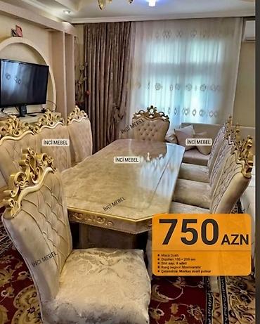 madeyra stullar: Qonaq otağı üçün, Yeni, Açılmayan, Dördbucaq masa, 8 stul — 1
