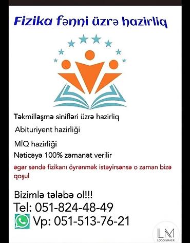Repetitor, Fizika, Azərbaycan dili, Abituriyent hazırlığı lalafo.az -da Repetitor, Fizika, Azərbaycan dili, Abituriyent hazırlığı