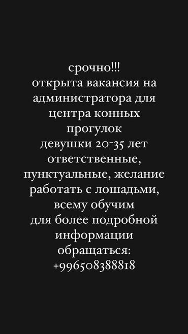 требуется водитель категории с: Требуется срочно администратор в центр конных прогулок!!!