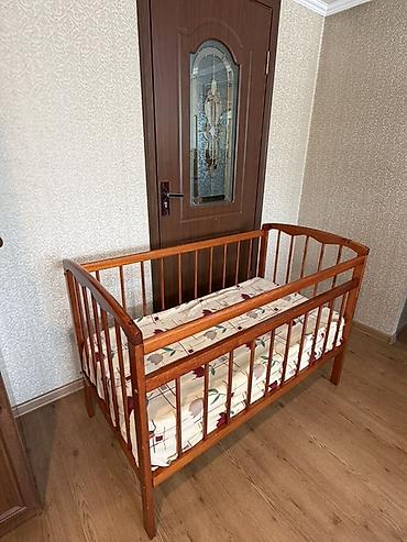 Детская односпальная кровать, Б/у, Для девочки, Для мальчика, С матрасом, Дерево, Самовывоз