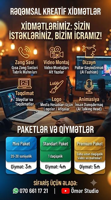 Rəqəmsal kreativ xidmətlər – “İstəkləriniz, bizim icramız!” lalafo.az -da Rəqəmsal kreativ xidmətlər – “İstəkləriniz, bizim icramız!”