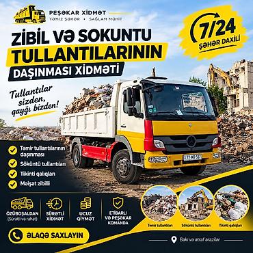 Təmir tullantısı və Zibil daşıma zidməti 🚛 Təmir və Söküntü