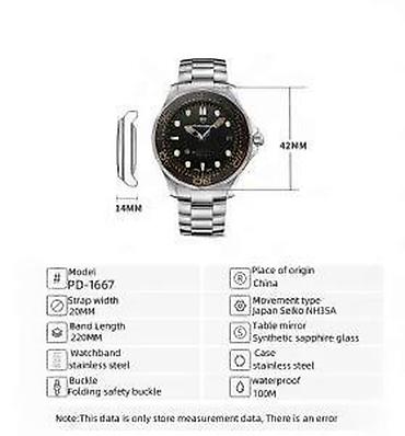 Ručni satovi: Pagani Design PD-1667 - Omega Seamaster Diver 300M Homage Potpuno nov — 9