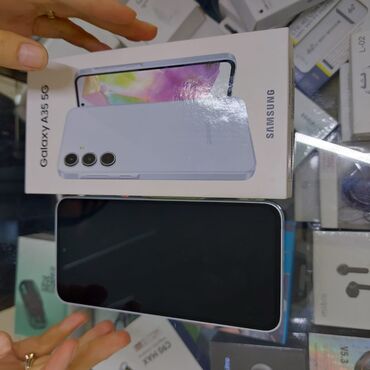 прозрачный телефон: Samsung Galaxy A35, Колдонулган, 256 ГБ, түсү - Көгүлтүр, 2 SIM