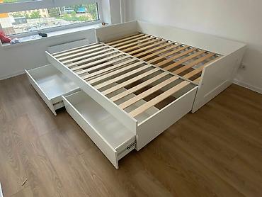 ikea: Кровать IKEA с выдвижными ящиками для хранения - Размер под матрас — 2