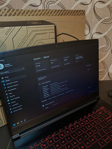 noutbuk adapterleri: İşlənmiş MSI, 15.6 ", Intel Core i7, 512 GB