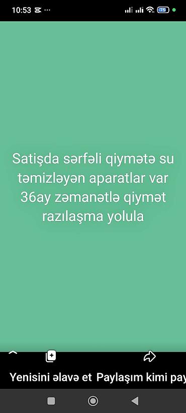 su filteri qurasdirilmasi: Su təmizləyən aparatların satışı - Gündəlik içməli su üçün yüksək — 6