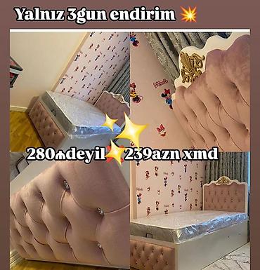 mebel işlenmiş: Uşaq/youth çarpayısı – başlıq və ayaq hissəsi kapitone dizaynlı — 1