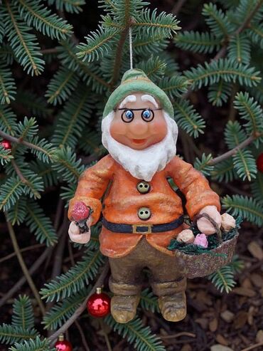 Ёлочные шары и украшения: Елочная игрушка «Гномик» 🎄 Милый гномик ручной работы высотой около — 8