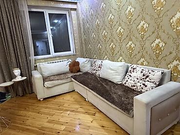 Divanlar: Künc divan – yumşaq parça üzlü, açıq bej rəngdə L formalı model — 2