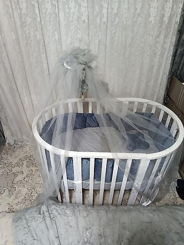 set mebel: Oğlan və qız üçün, Yeni, Yumru, Beşik, Dəst ilə, Matras ilə, Yellənmə mexanizmsiz — 3