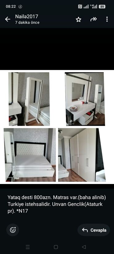 Divanlar: Yataq desti 800azn. Matras var.(baha alinib) Turkiye istehsalidir