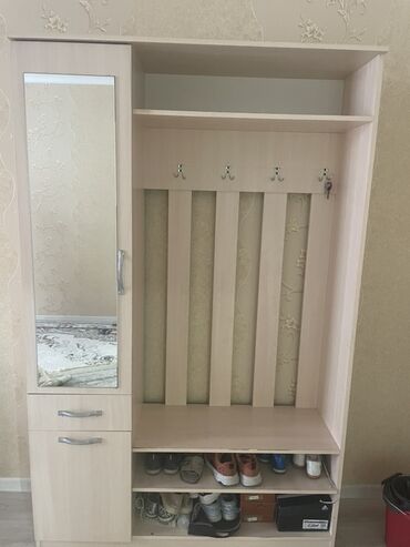 полку для обуви: Гарнитур для прихожей, Зеркало, ДСП, цвет - Бежевый