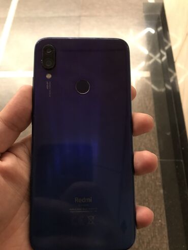 Xiaomi: Xiaomi Redmi Note 7, 64 GB, rəng - Göy, 
 Barmaq izi, İki sim kartlı, Face ID