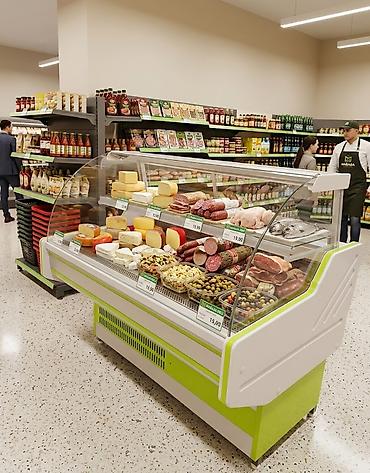 gida bloku: Soyuq vitrin – supermarket/market üçün peşəkar ət-süd delikates — 1