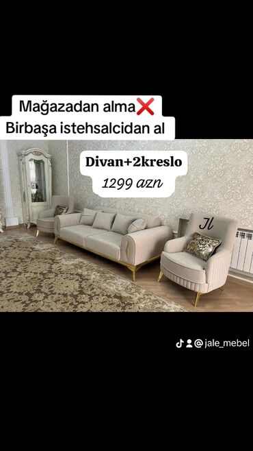 Sifarişlə divan dəstləri: Divan kreslolar Sifarisle hazirlanir Reng secimi var. Yüksək keyfiyyət