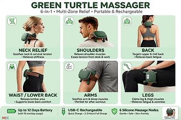 Мед. товарлар: Green Turtle Massager — портативный многофункциональный массager 6‑в‑1 — 3