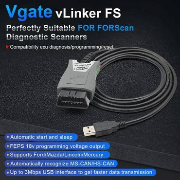 Alati za automobile: Vgate vLinker FS USB OBD2 za Ford Mazda MS CAN HS CAN Auto — 9