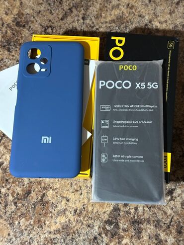 infinix телефон: Poco X5 5G, Б/у, 256 ГБ, цвет - Синий, 2 SIM
