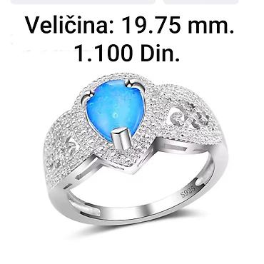glo cena: Elegantni posrebreni prsten od hirurskog čelika sa žigom S925,sa — 1