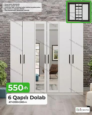 casio sumqayit: 6 qapılı dolab – 47×200×240 sm - Material: 18 mm laminat - Rəng — 1