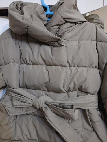 Пуховики и зимние куртки: Пуховик, Короткая модель, Китай, С поясом, С капюшоном, Оверсайз, M — 2