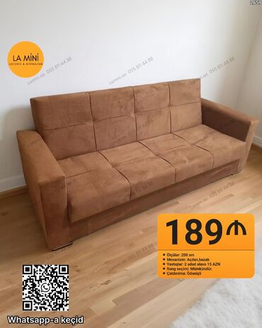 Digər mebel: Di̇van-kravat, Açılan, Bazalı, Parça, Ödənişli çatdırılma