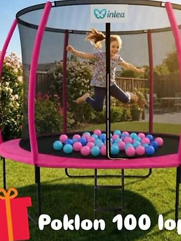 intex: 06. Tramboline sa unutrašnjom mrežom u zelenoj i roza boji, prečnika — 1