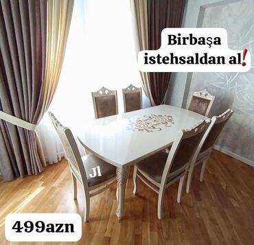 Masa və oturacaq dəstləri: Mətbəx üçün, Yeni, 6 stul