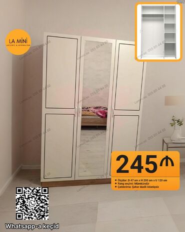 generator mini: Açılan, 3 qapılı Düz dolab, Qarderob, paltar dolabı