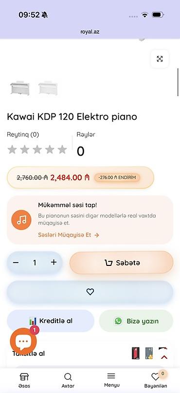 kawai piano: Kawai KDP120 rəqəmsal piano - Tam 88 klavişli, çəkili (hammer-action) — 2